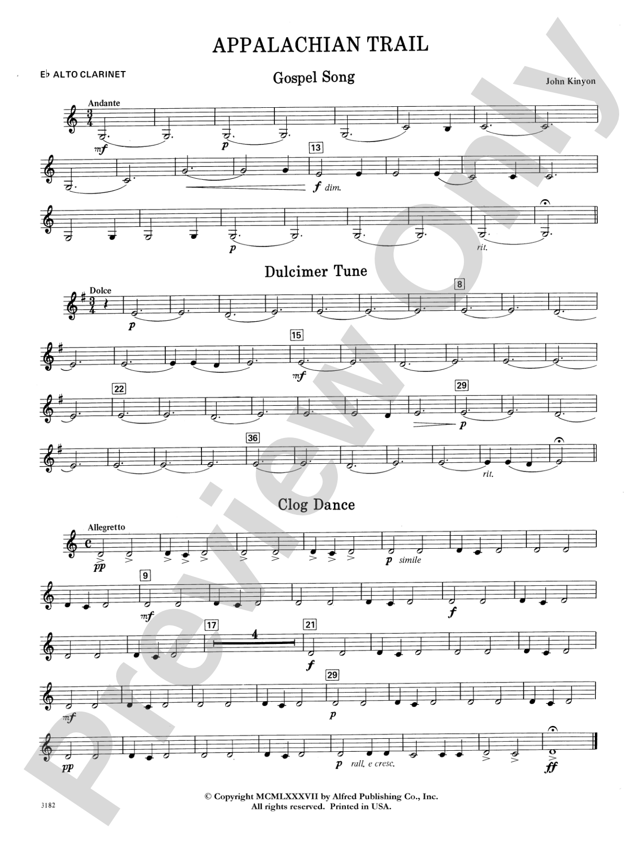 Appalachian Trail: E-flat Alto Clarinet