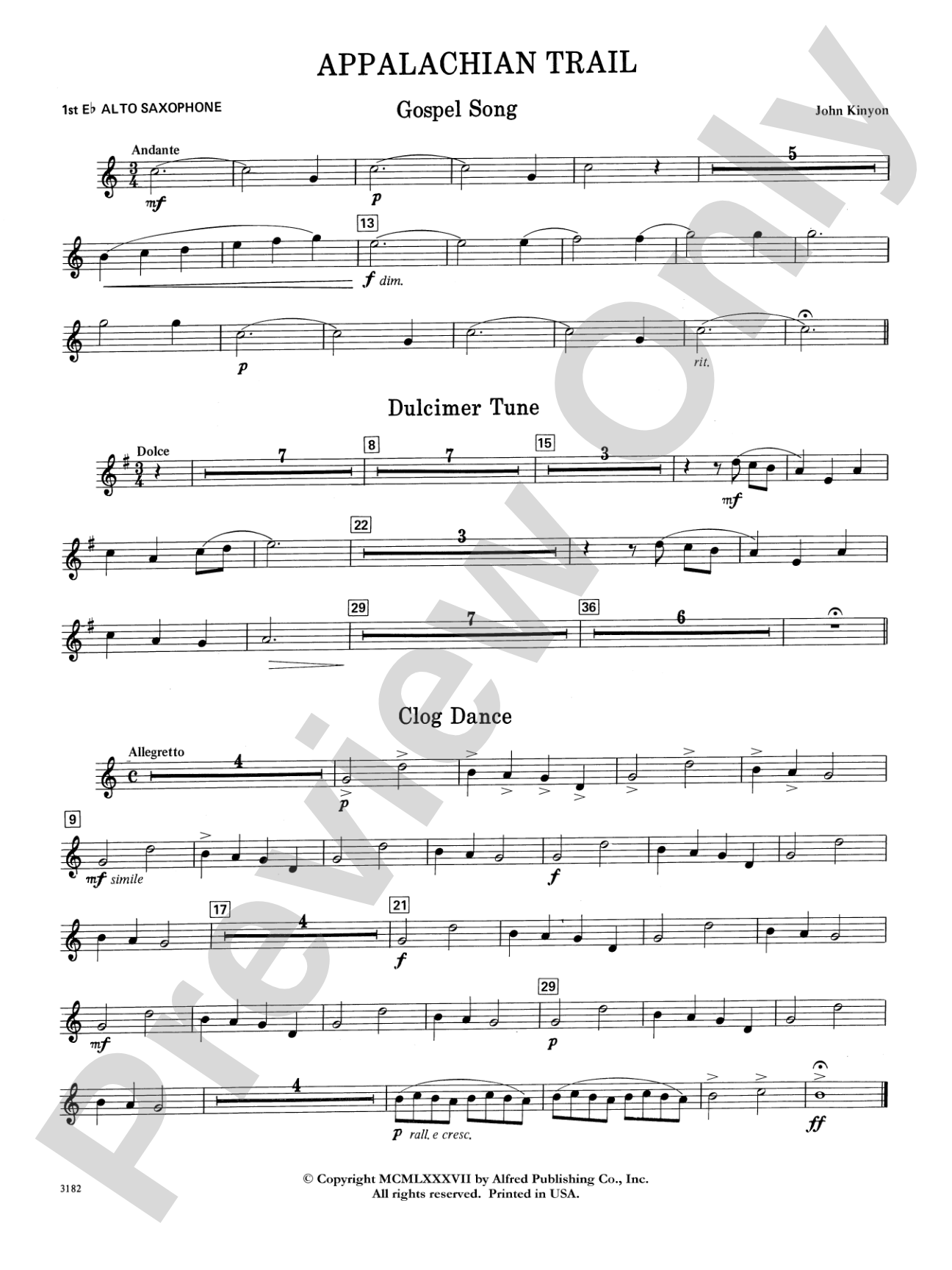 Appalachian Trail: E-flat Alto Saxophone