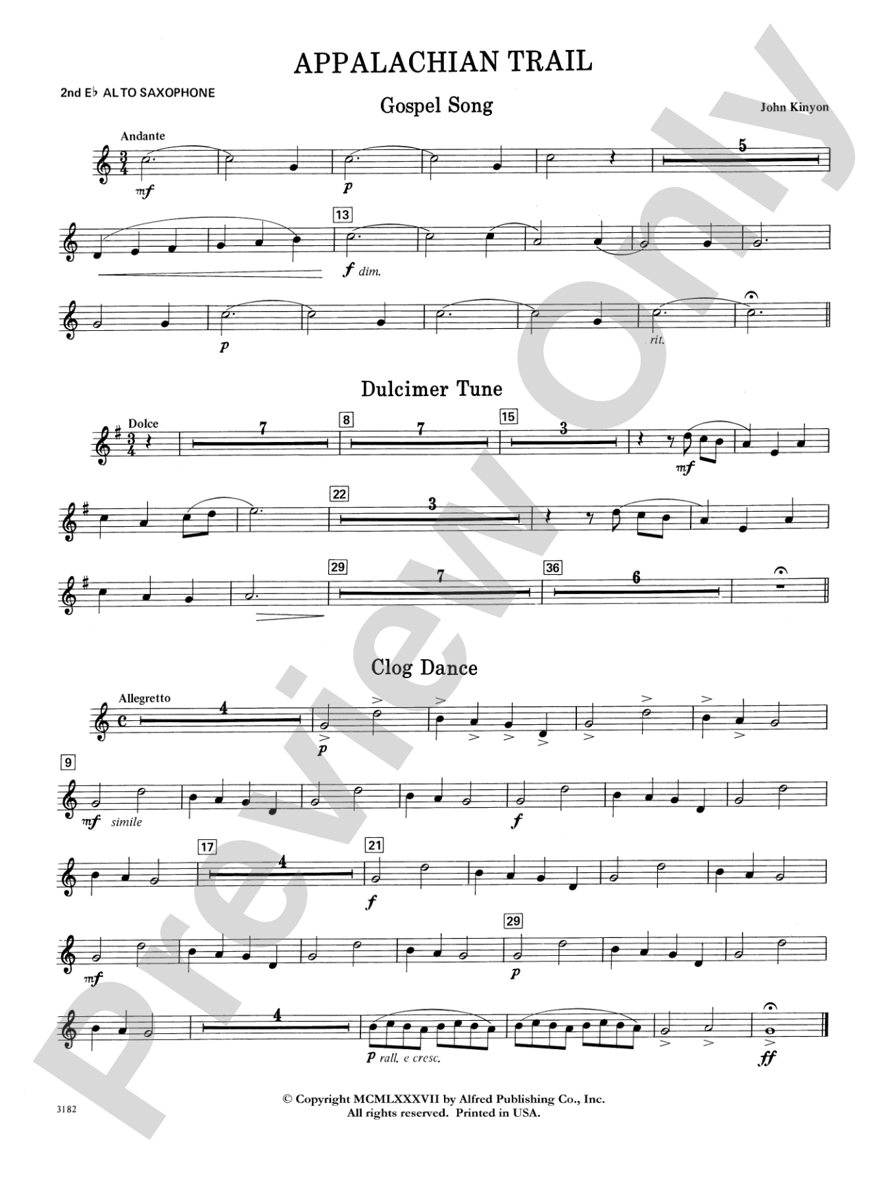 Appalachian Trail: 2nd E-flat Alto Saxophone