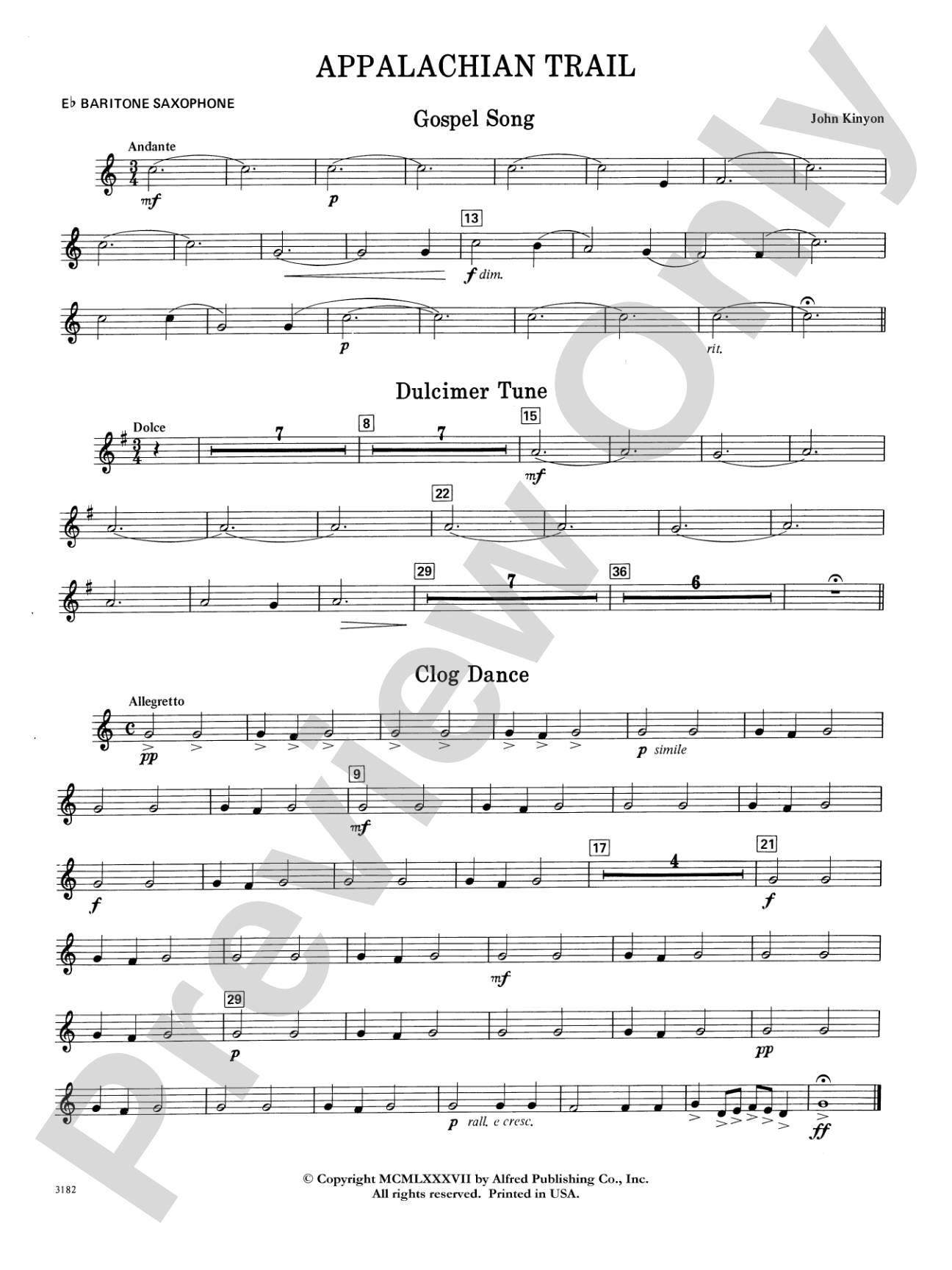 Appalachian Trail: E-flat Baritone Saxophone