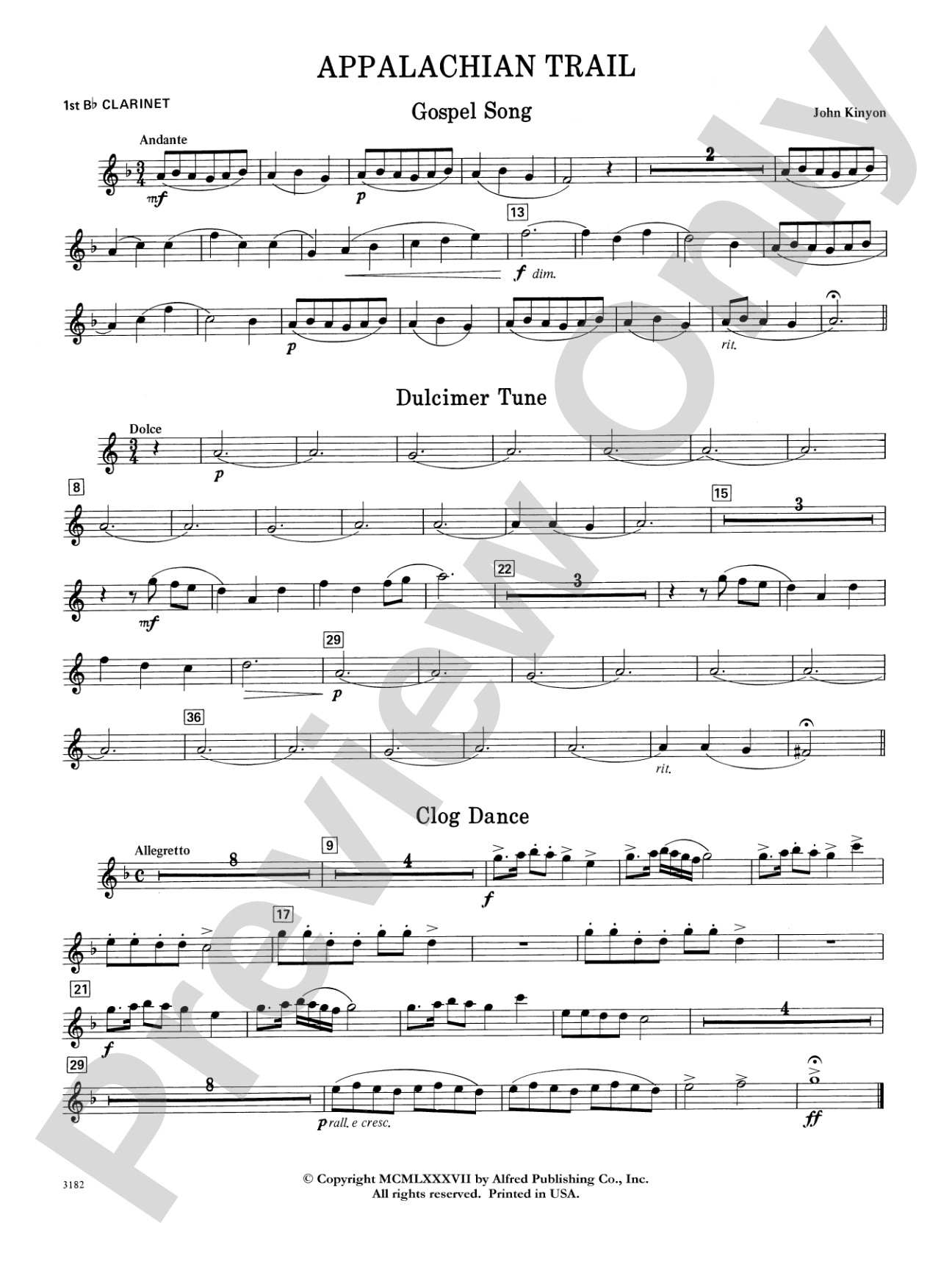 Appalachian Trail: 1st B-flat Clarinet