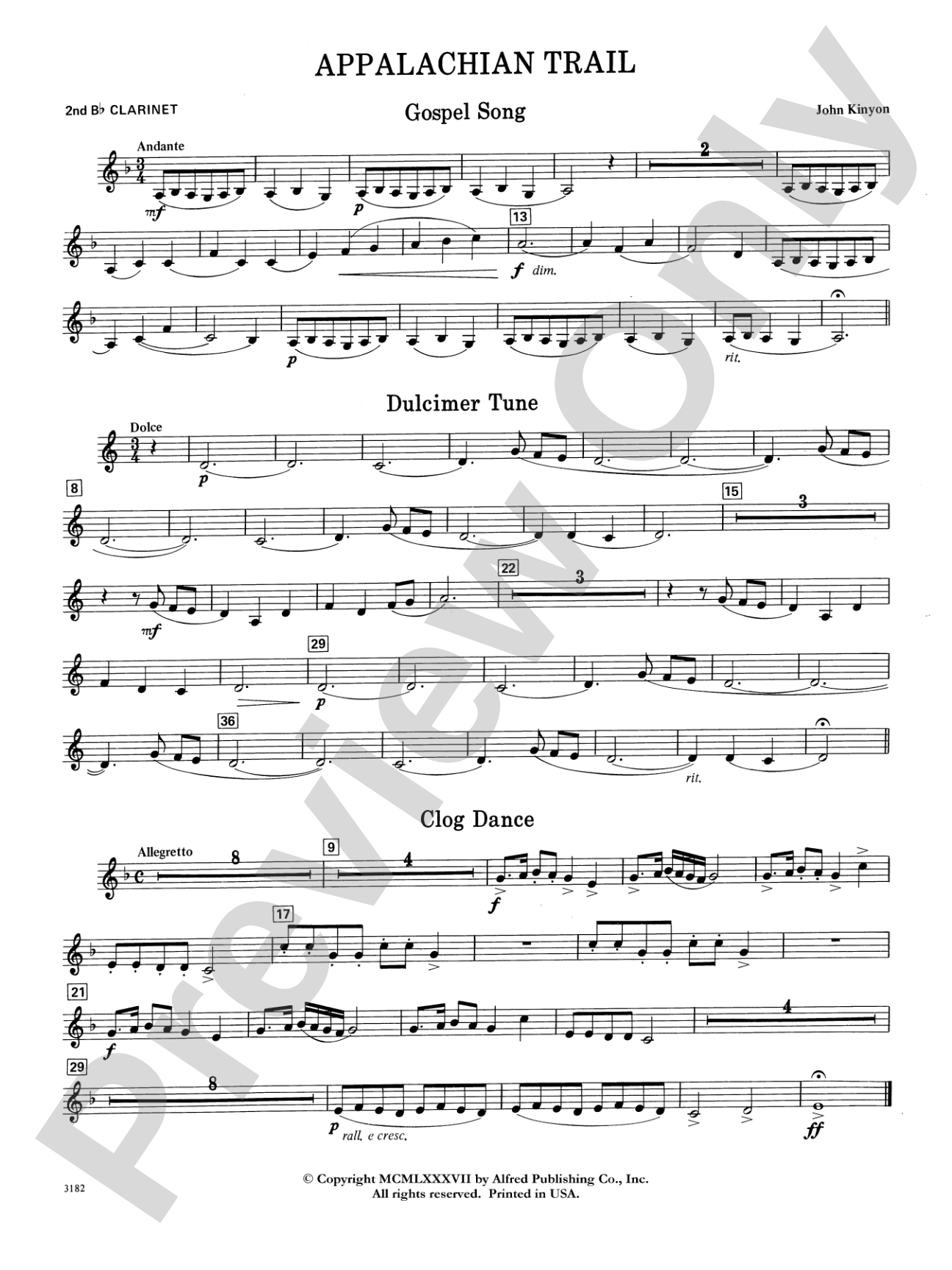Appalachian Trail: 2nd B-flat Clarinet