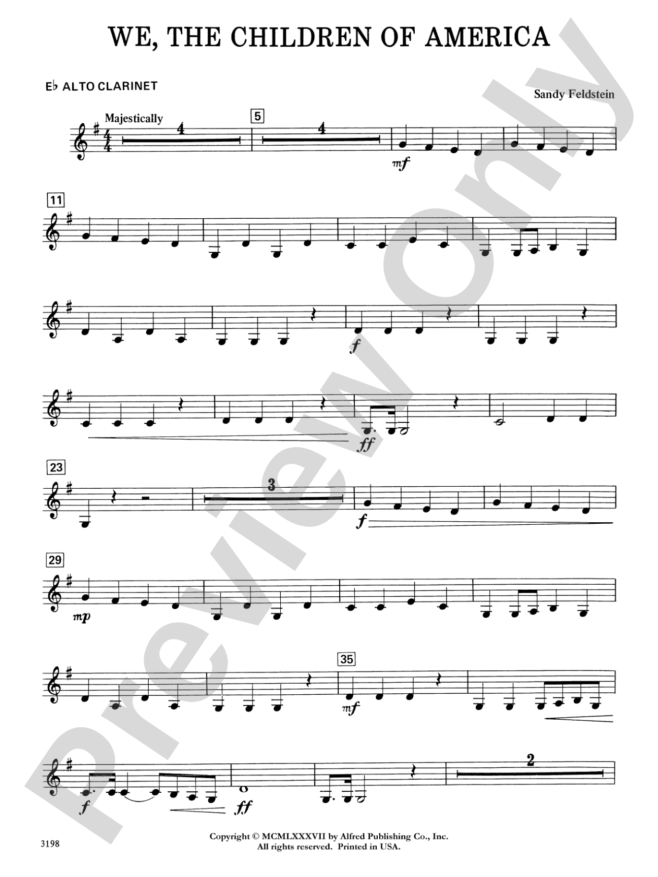 We, the Children of America: E-flat Alto Clarinet