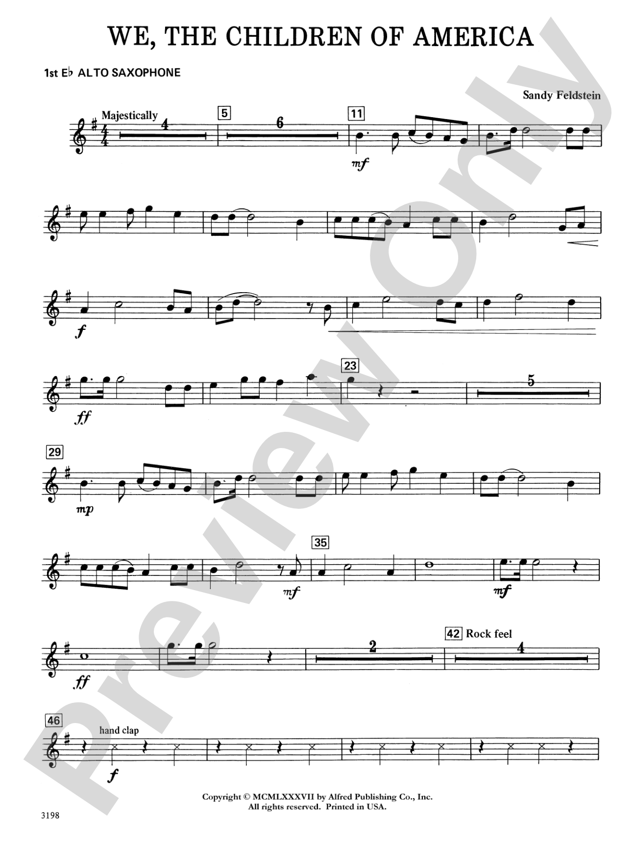 We, the Children of America: E-flat Alto Saxophone