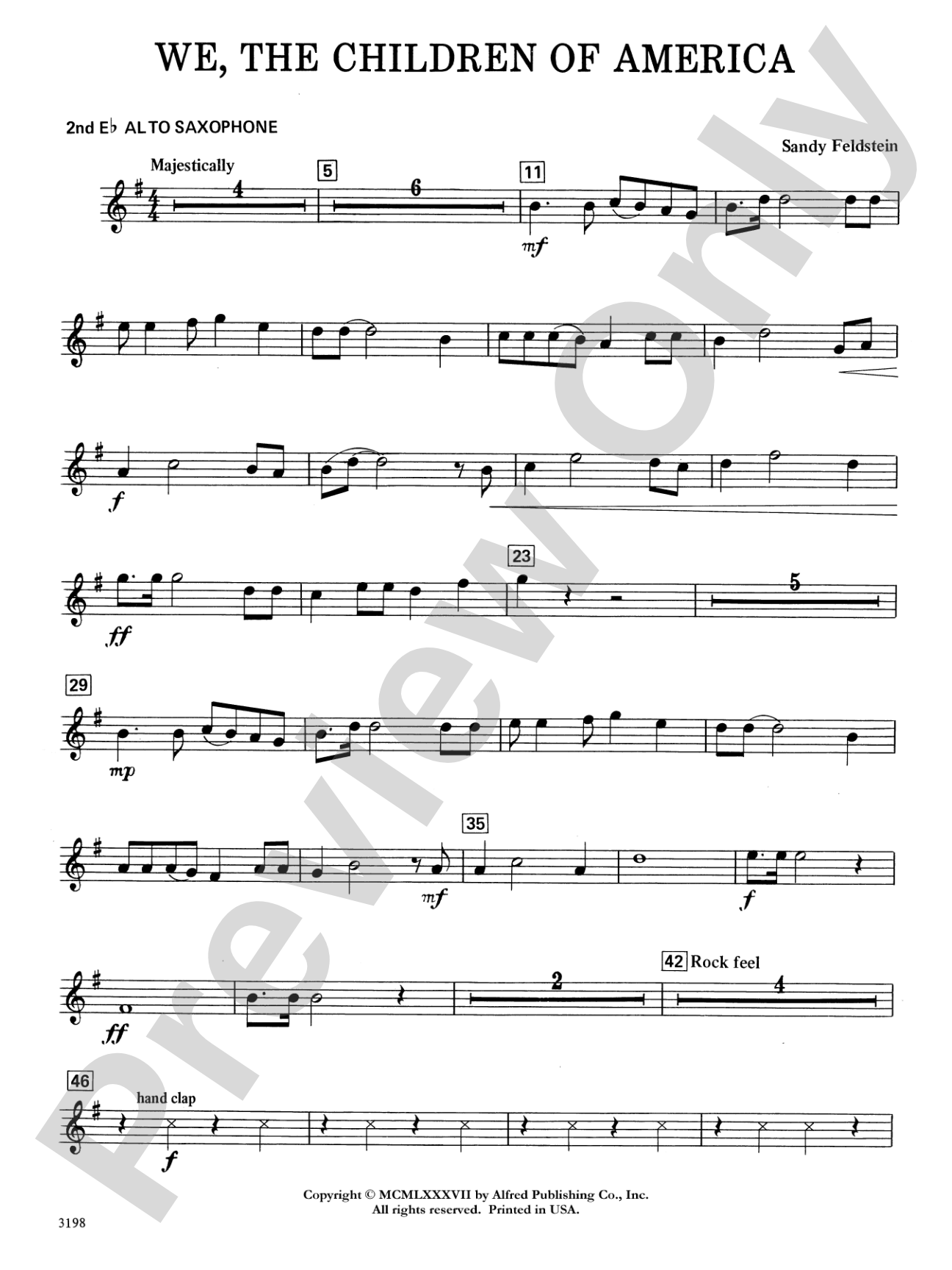 We, the Children of America: 2nd E-flat Alto Saxophone