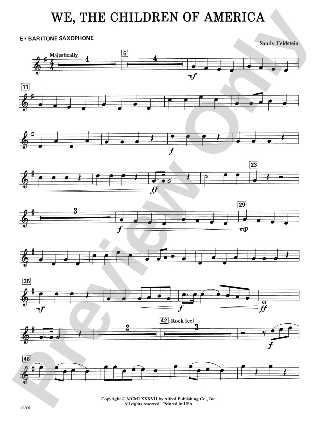 We, the Children of America: E-flat Baritone Saxophone