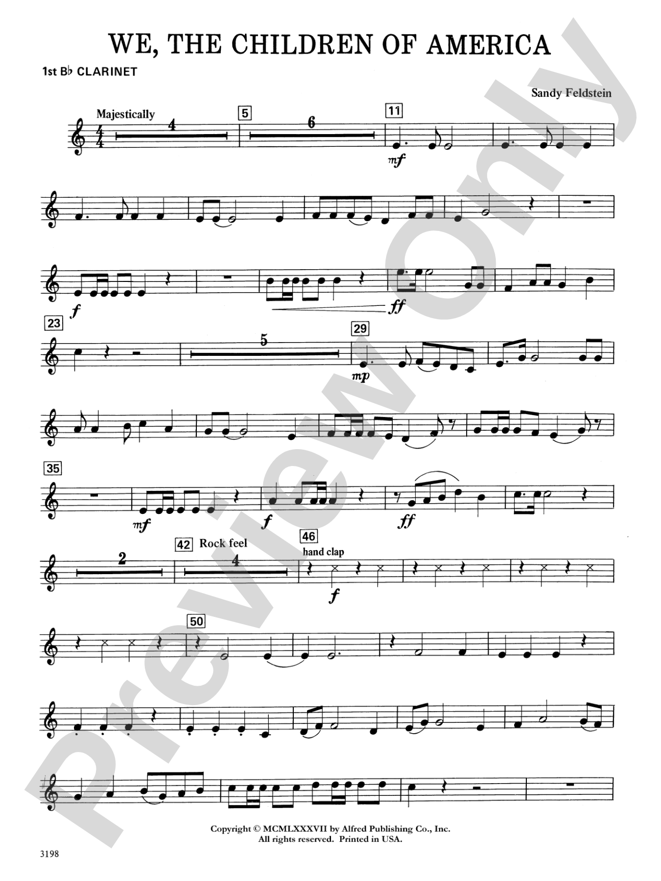 We, the Children of America: 1st B-flat Clarinet