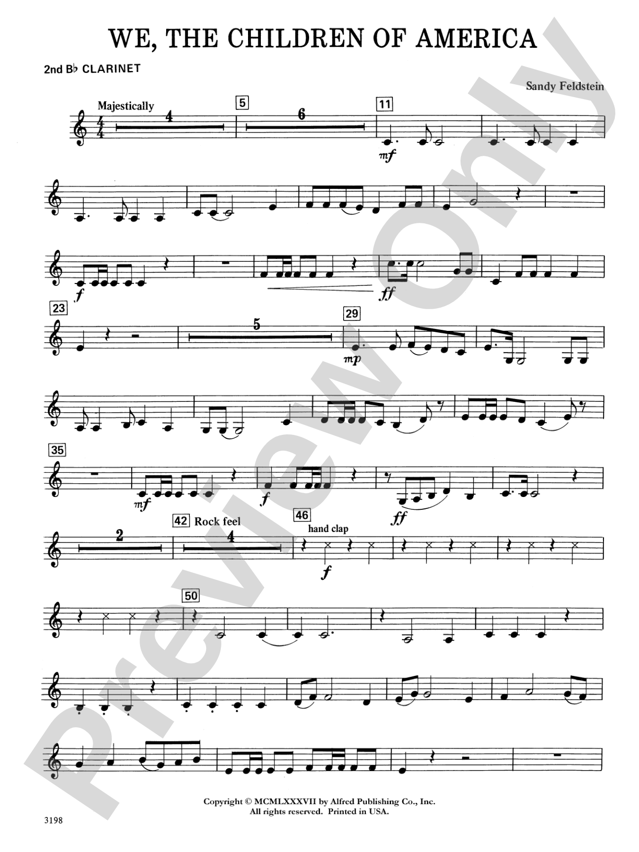 We, the Children of America: 2nd B-flat Clarinet
