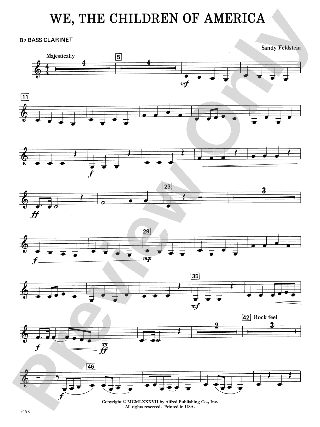 We, the Children of America: B-flat Bass Clarinet