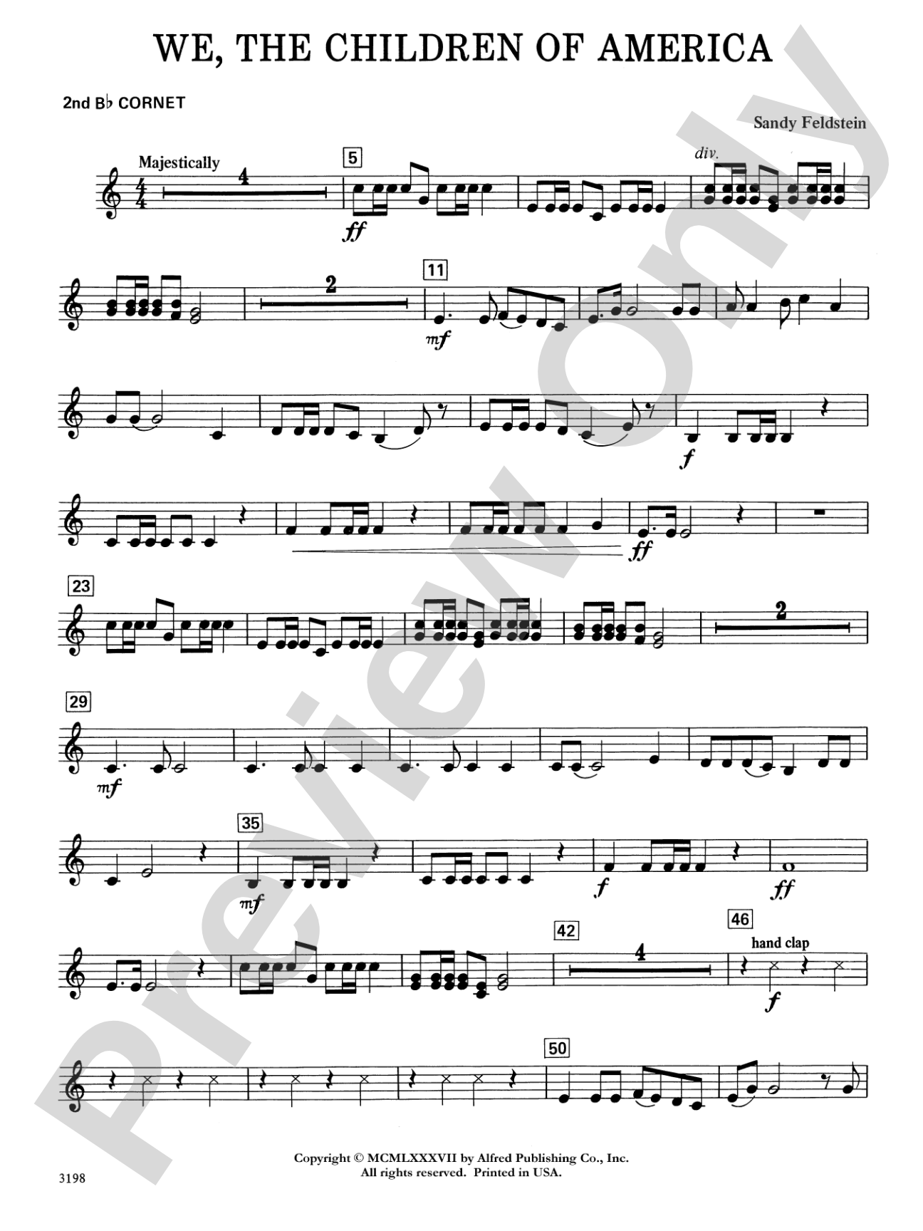 We, the Children of America: 2nd B-flat Cornet