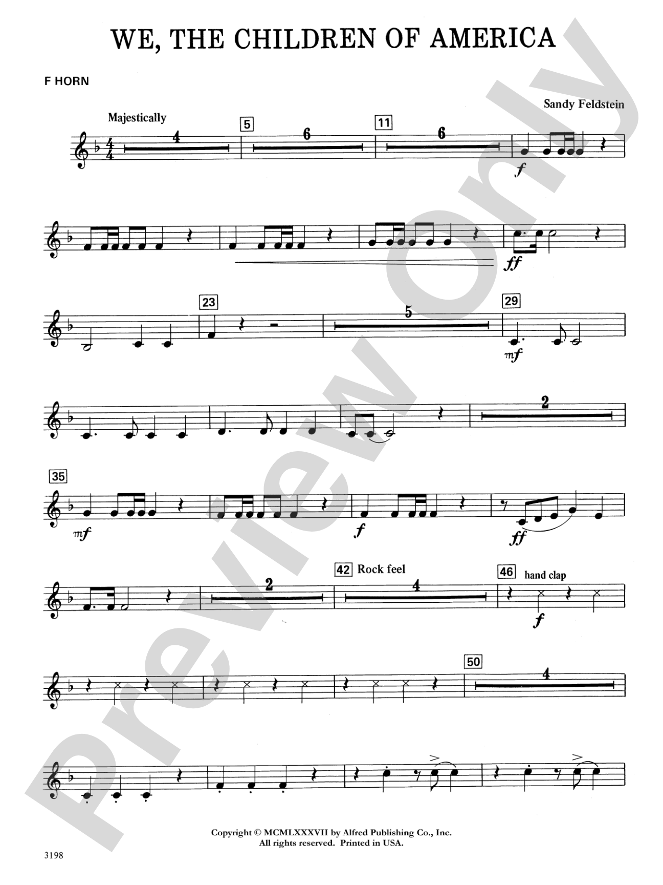 We, the Children of America: 1st F Horn
