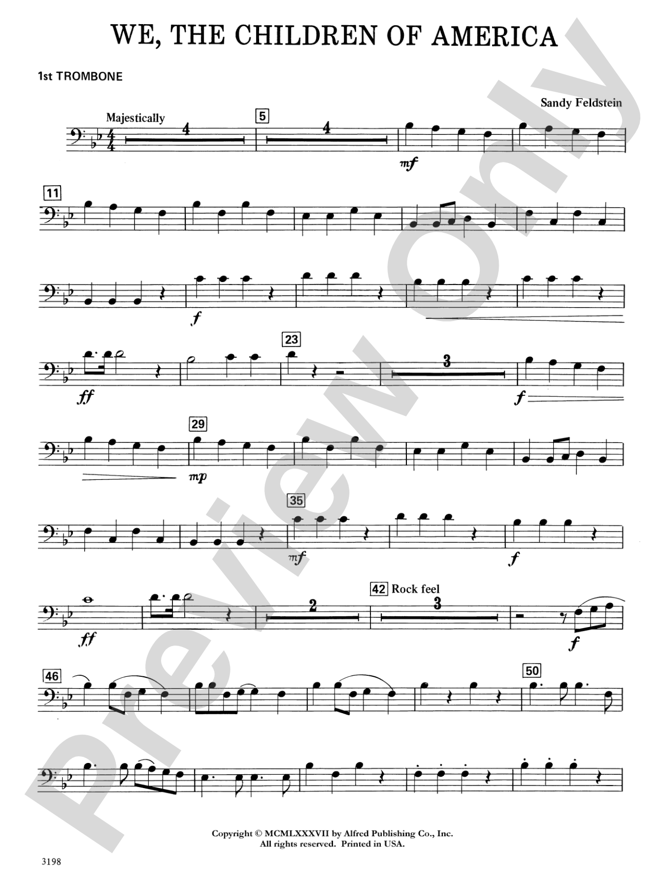 We, the Children of America: 1st Trombone