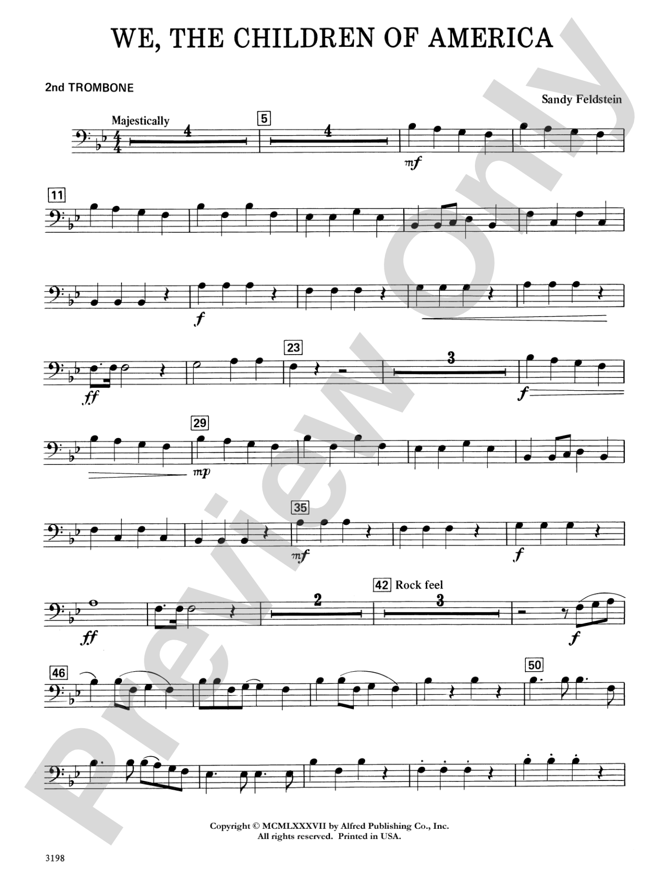 We, the Children of America: 2nd Trombone