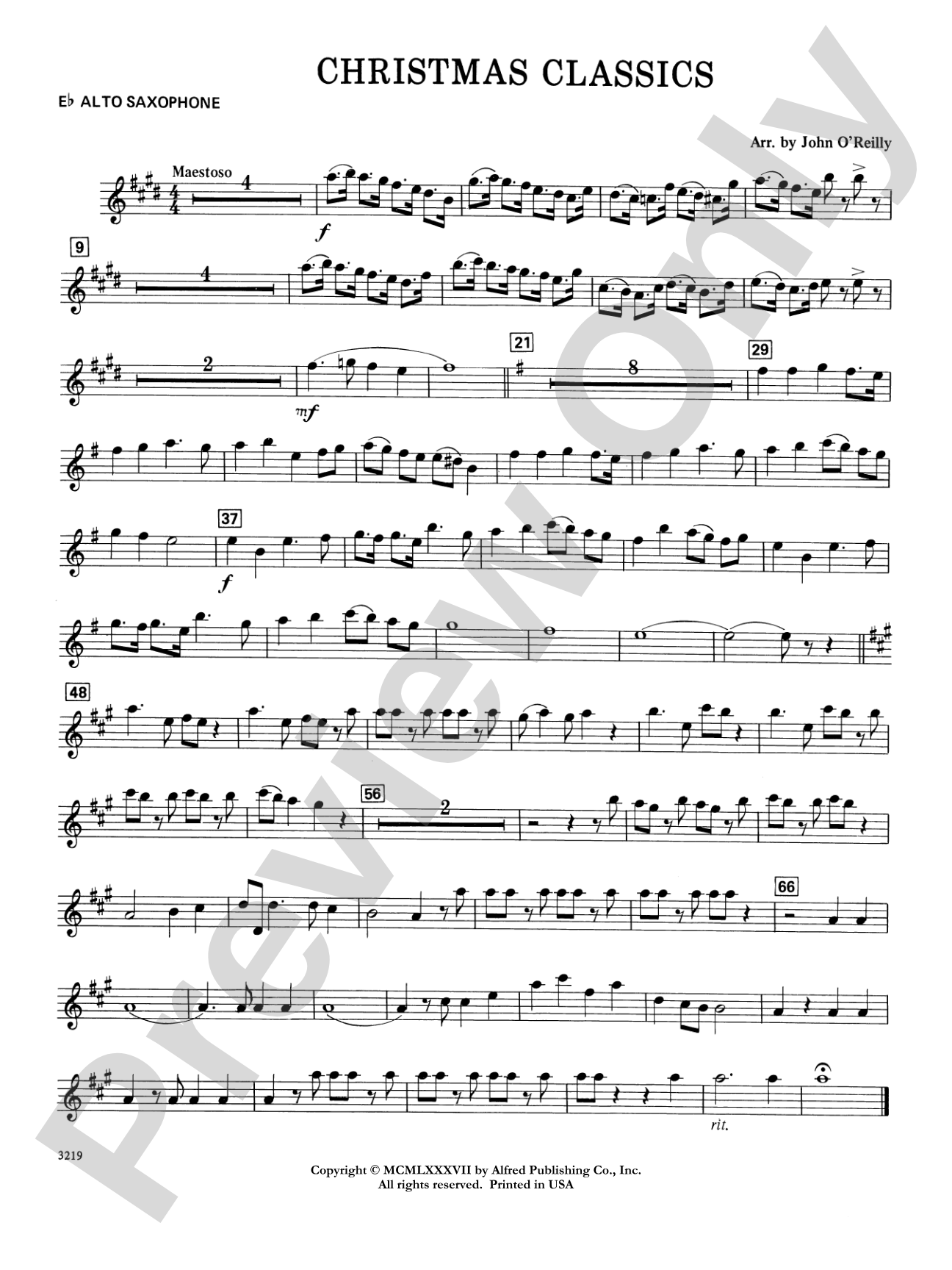 Christmas Classics: E-flat Alto Saxophone