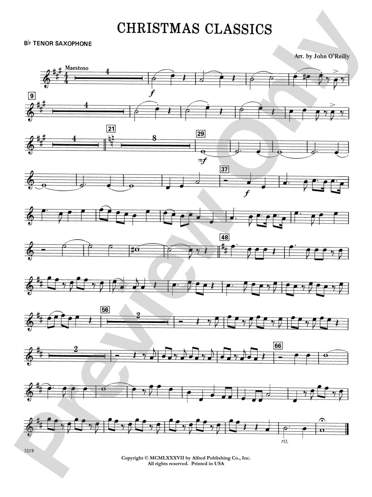 Christmas Classics: B-flat Tenor Saxophone