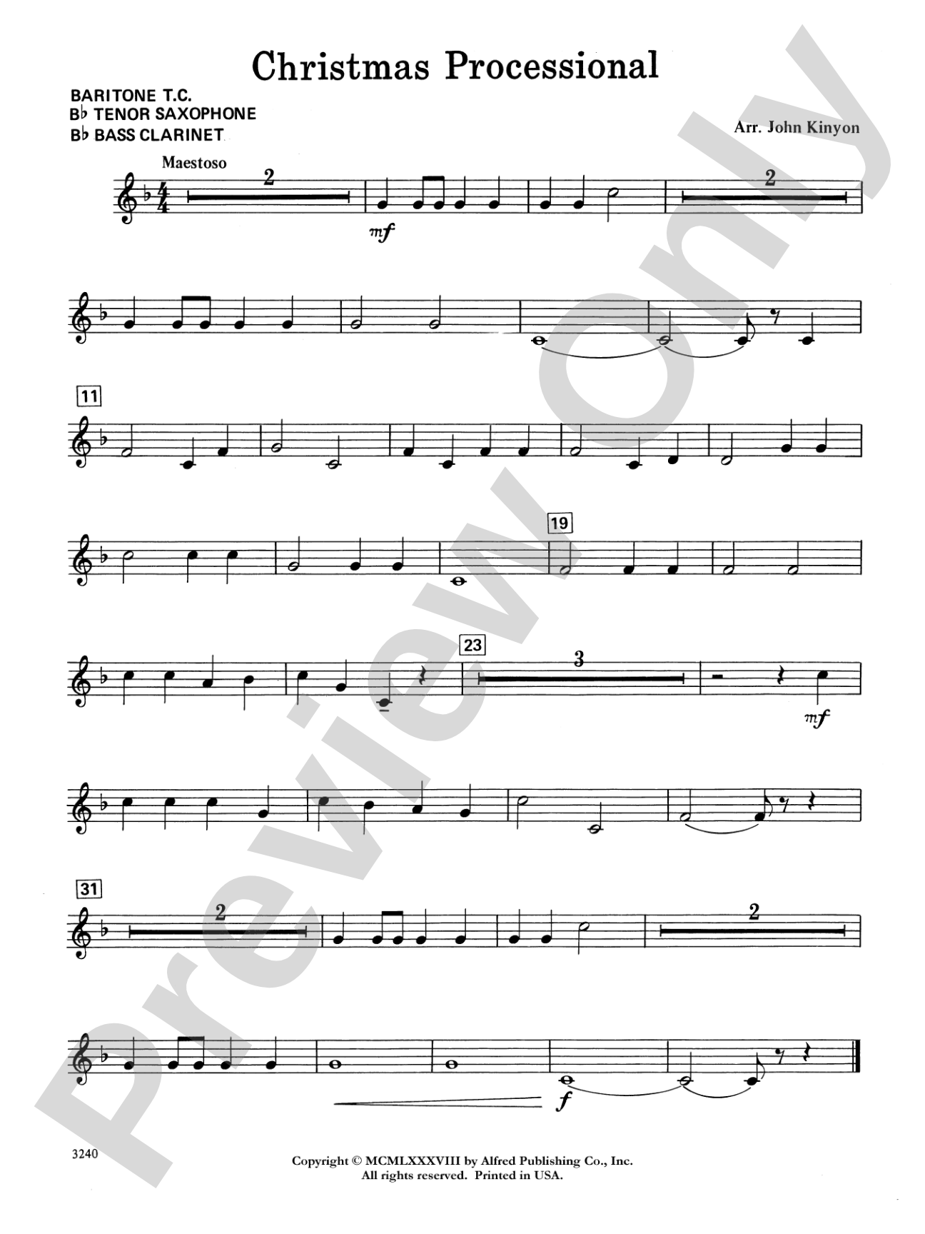 Christmas Processional: Baritone T.C.