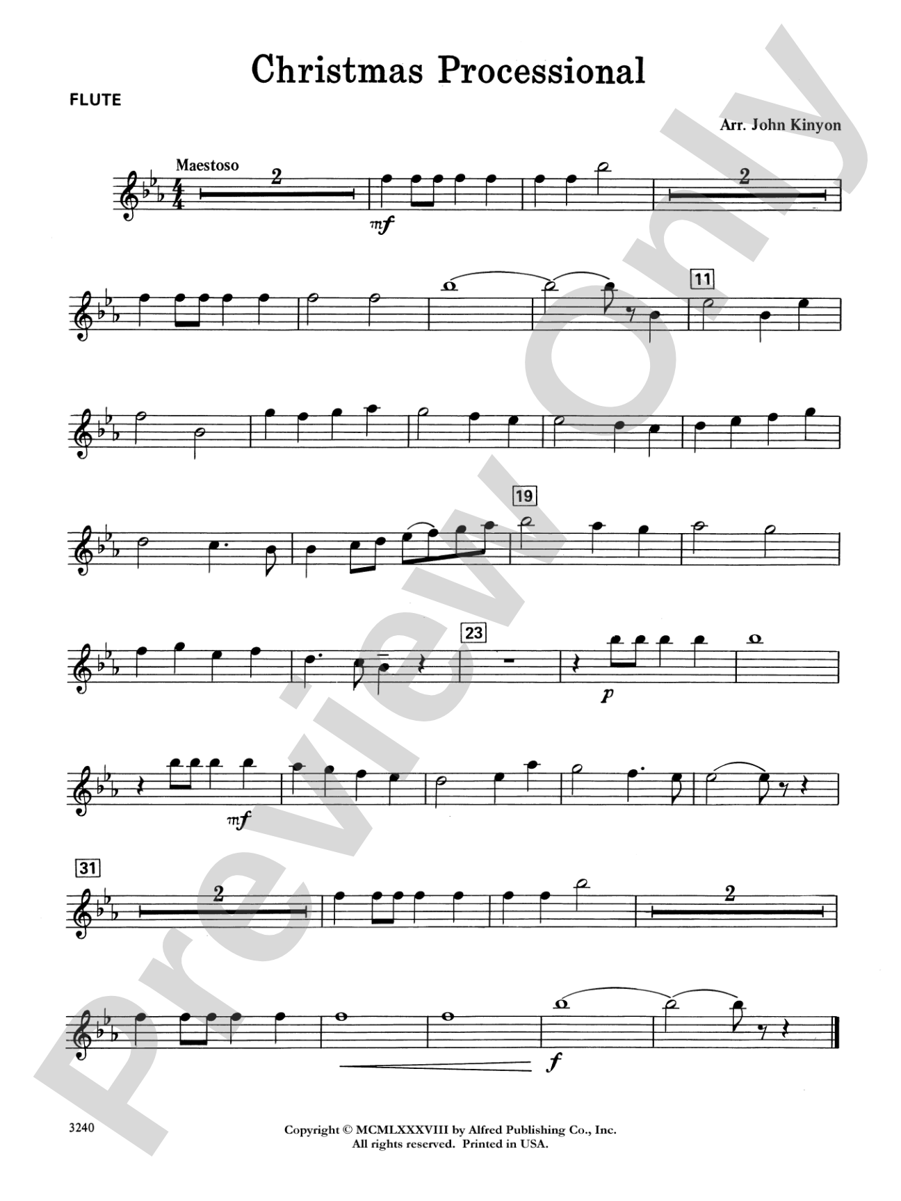 Christmas Processional: Flute