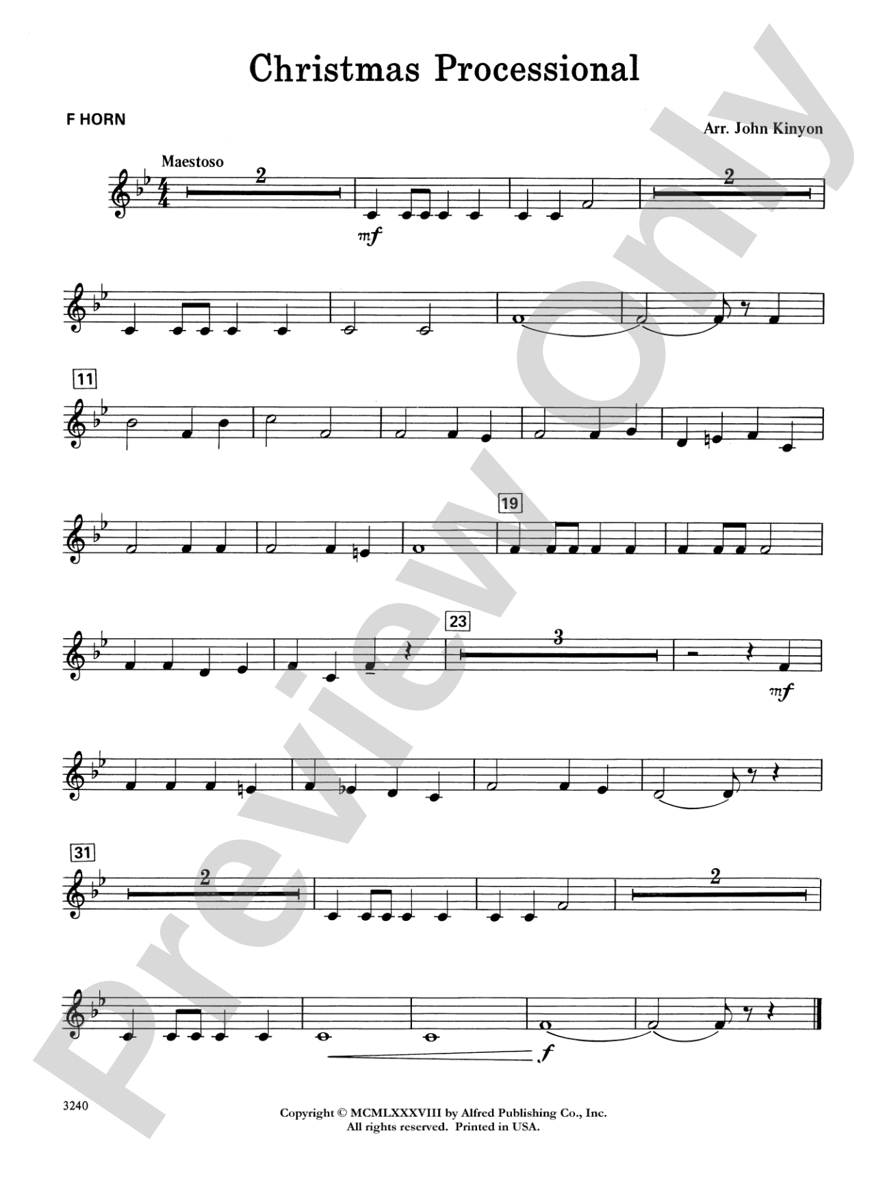 Christmas Processional: 1st F Horn