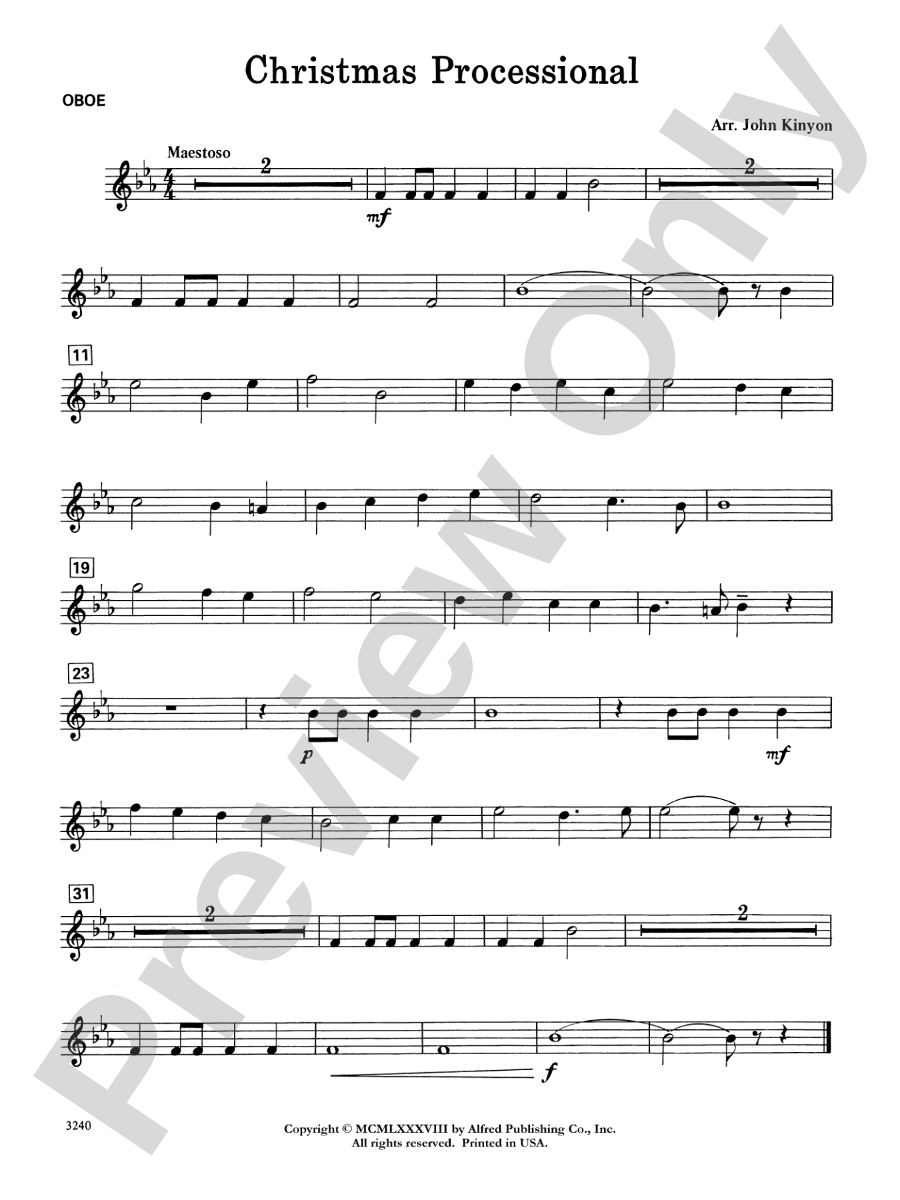 Christmas Processional: Oboe