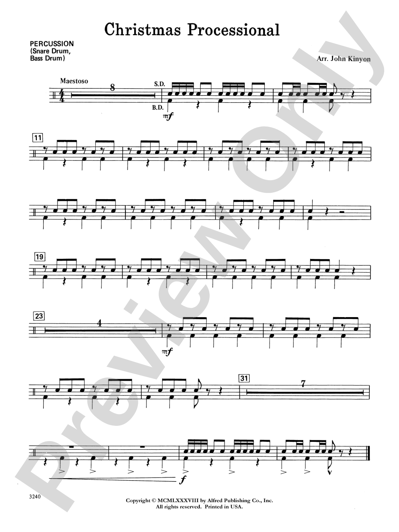 Christmas Processional: 1st Percussion