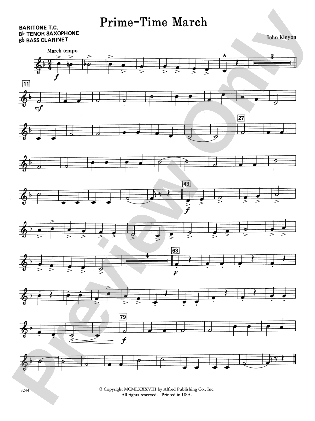 Prime-Time March: Baritone T.C.