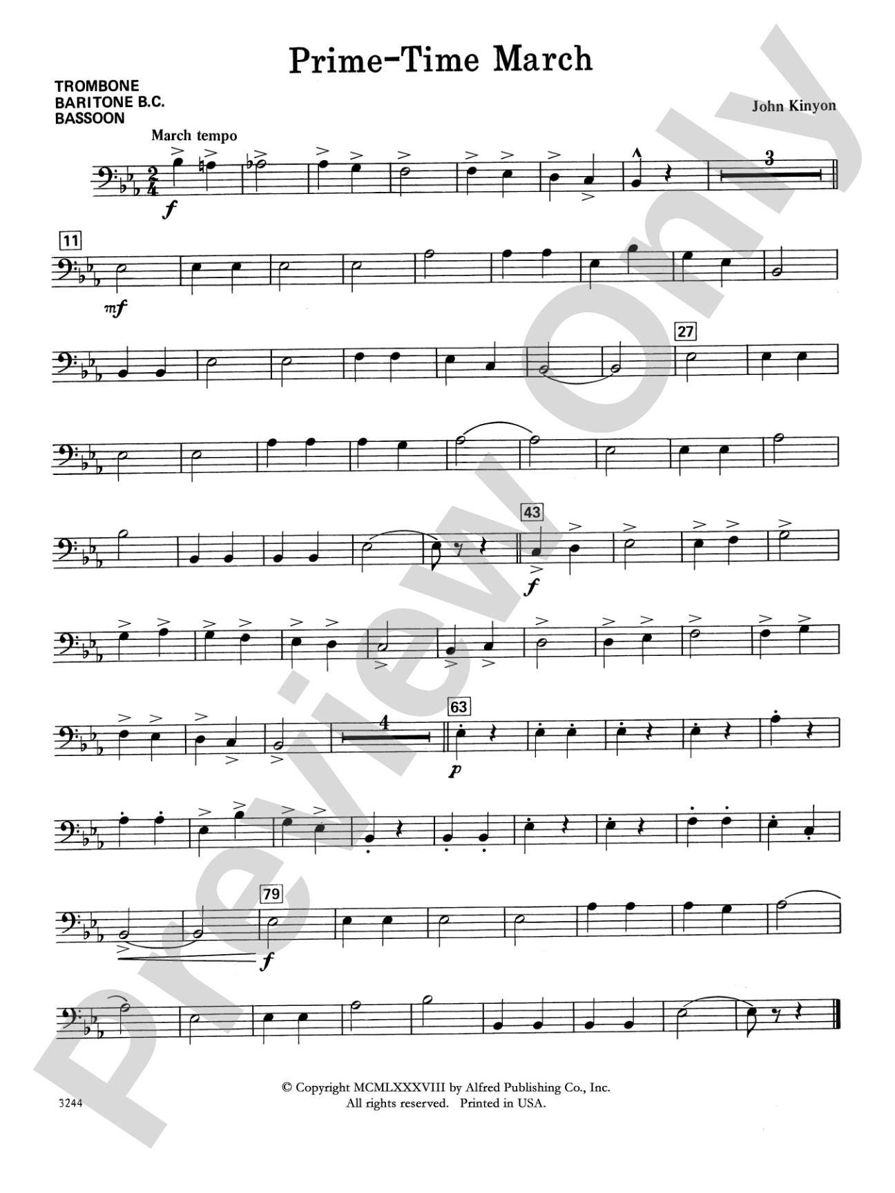 Prime-Time March: 1st Trombone