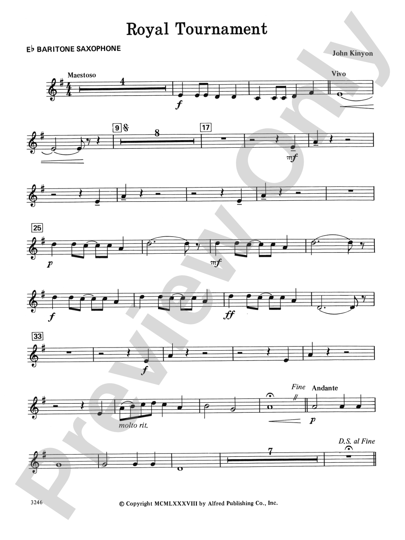 Royal Tournament: E-flat Baritone Saxophone