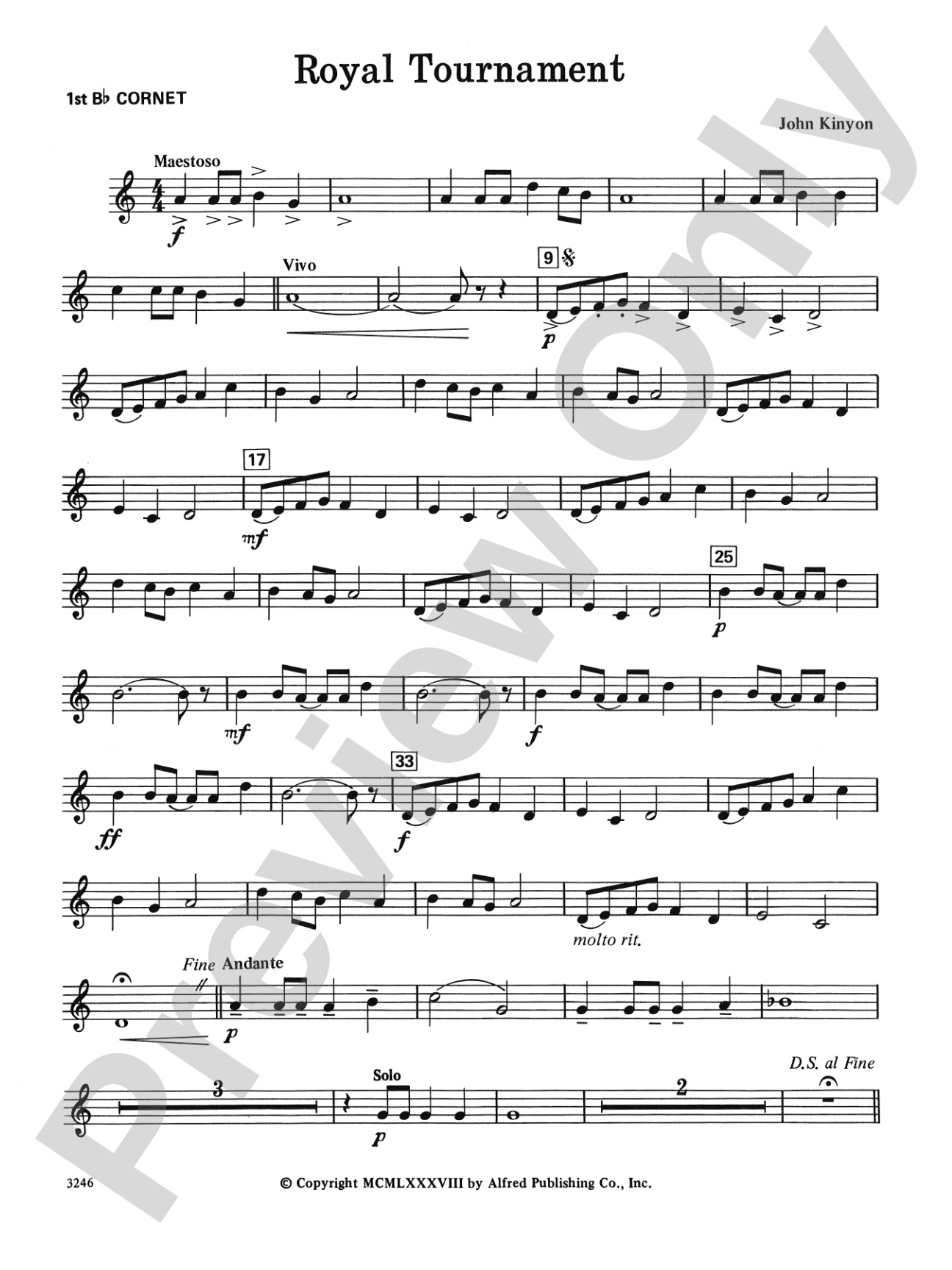 Royal Tournament: 1st B-flat Cornet