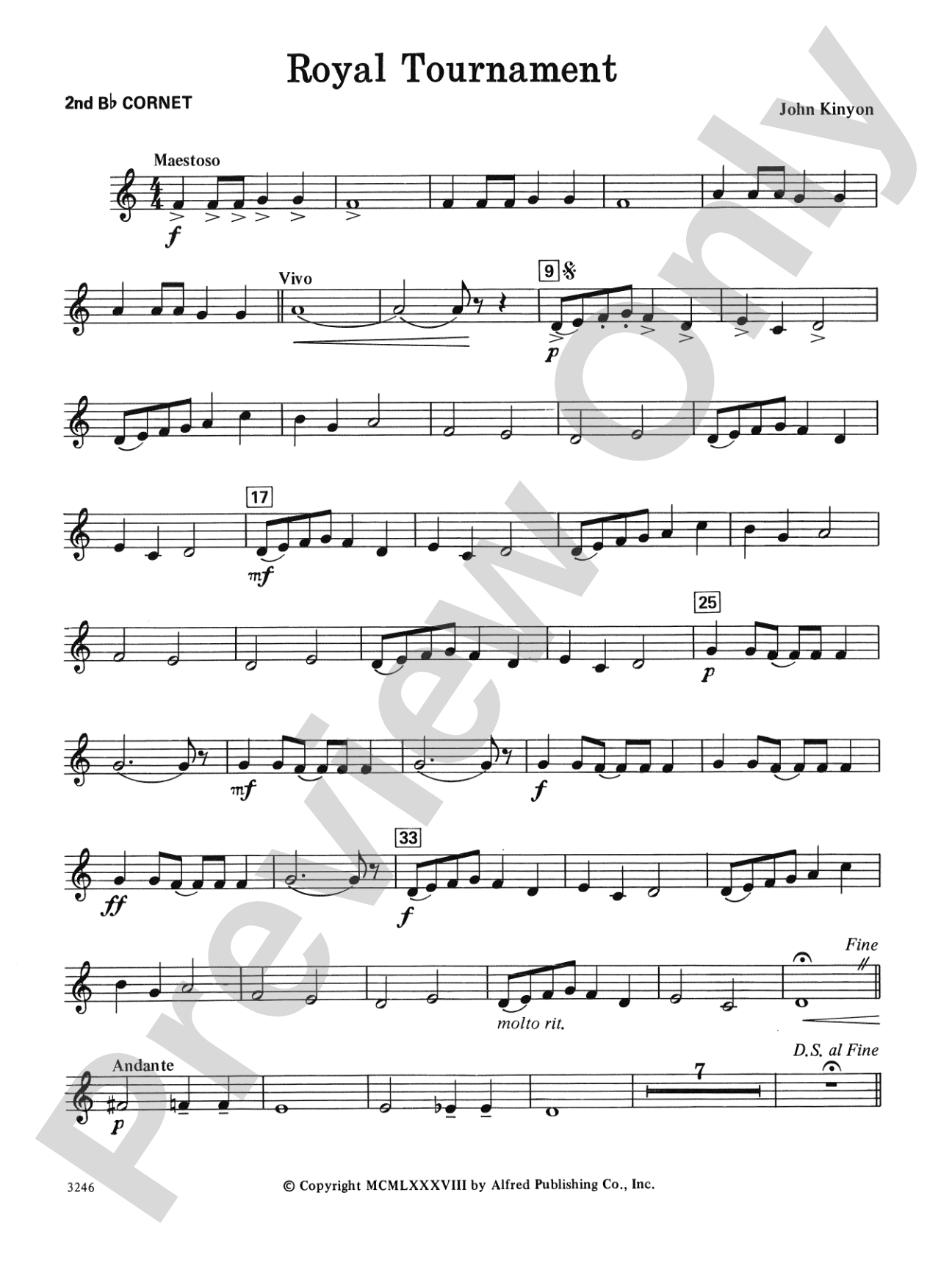 Royal Tournament: 2nd B-flat Cornet