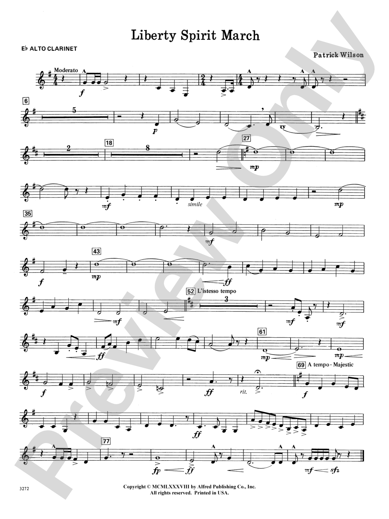 Liberty Spirit March: E-flat Alto Clarinet