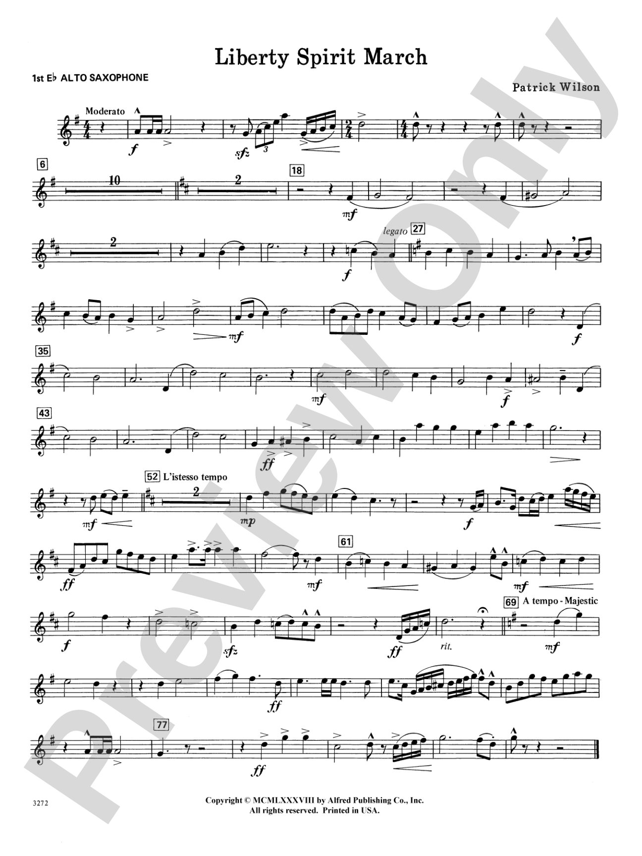 Liberty Spirit March: E-flat Alto Saxophone