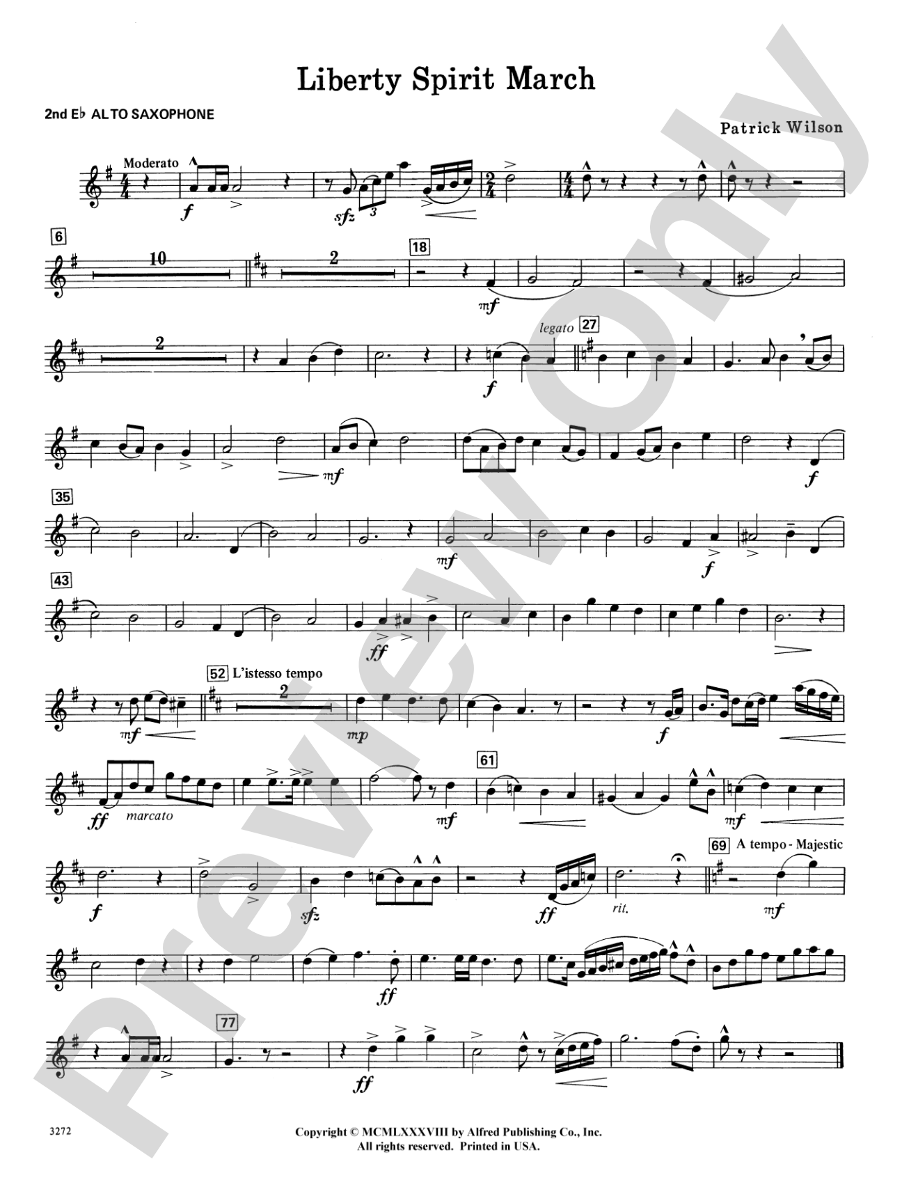 Liberty Spirit March: 2nd E-flat Alto Saxophone
