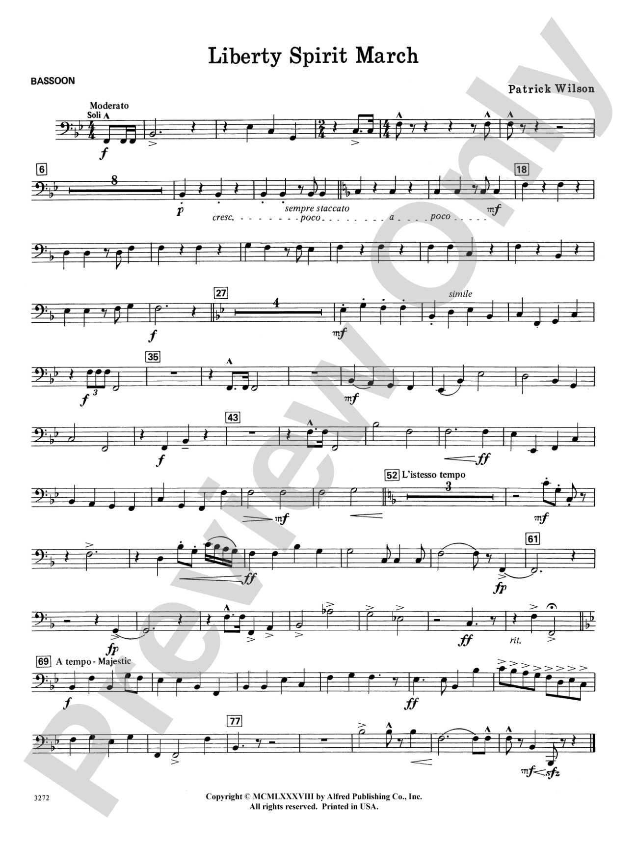 Liberty Spirit March: Bassoon