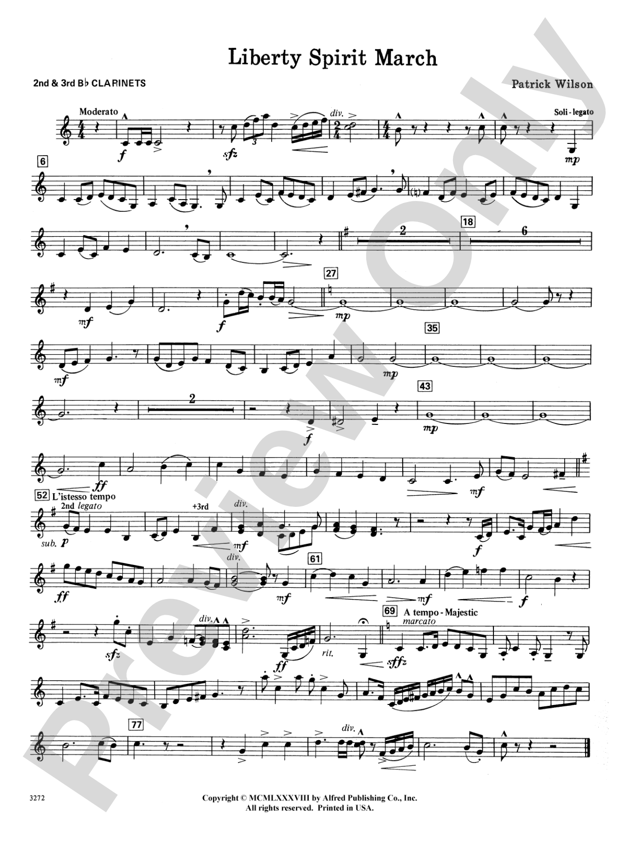 Liberty Spirit March: 2nd B-flat Clarinet