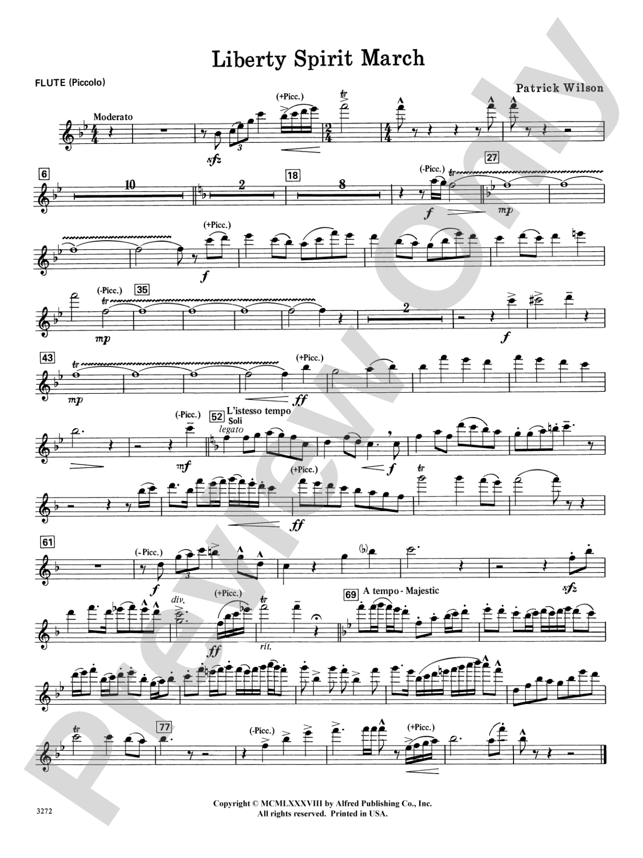 Liberty Spirit March: Flute