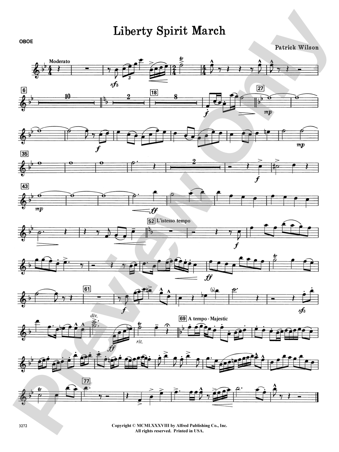 Liberty Spirit March: Oboe