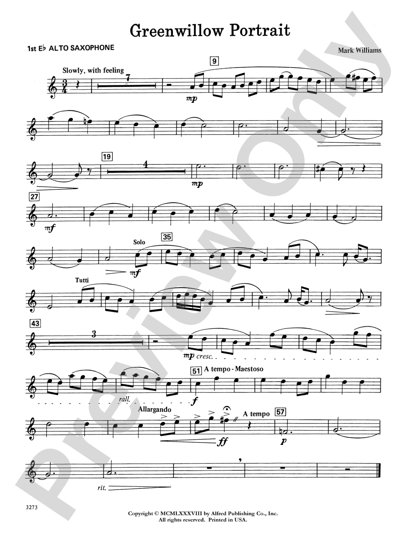 Greenwillow Portrait: E-flat Alto Saxophone