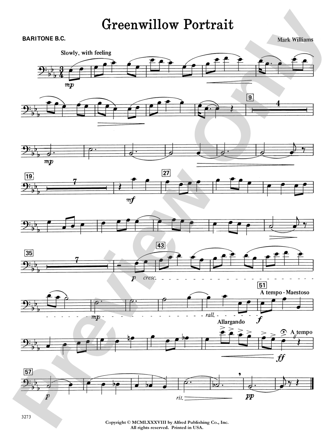 Greenwillow Portrait: Baritone B.C.