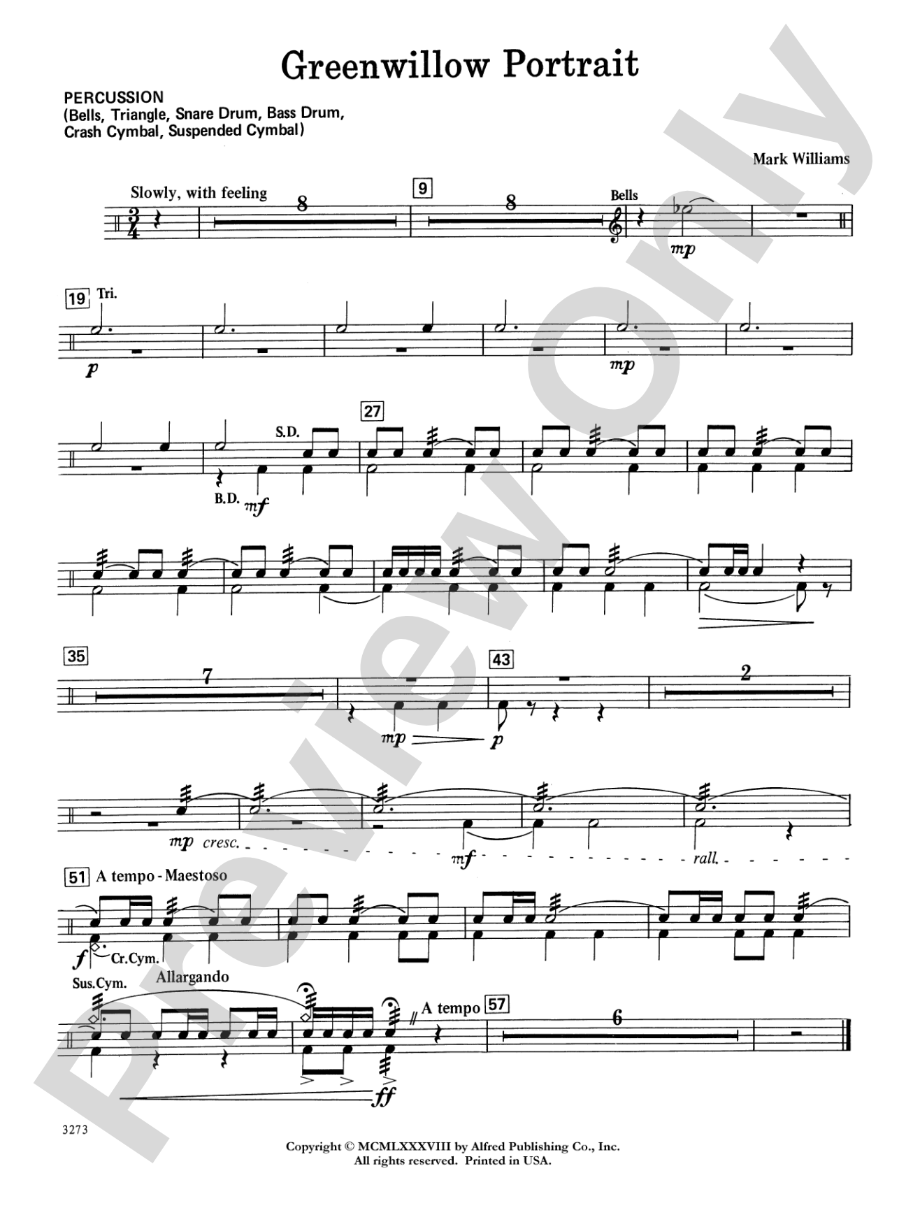 Greenwillow Portrait: 1st Percussion