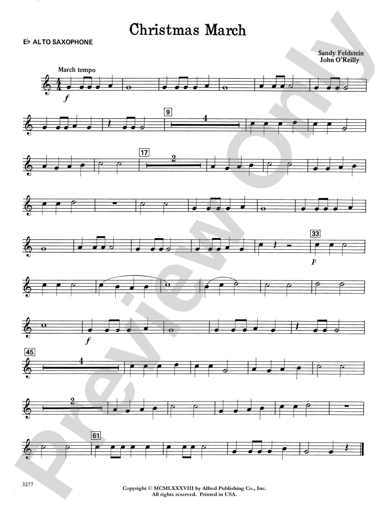 Christmas March: E-flat Alto Saxophone