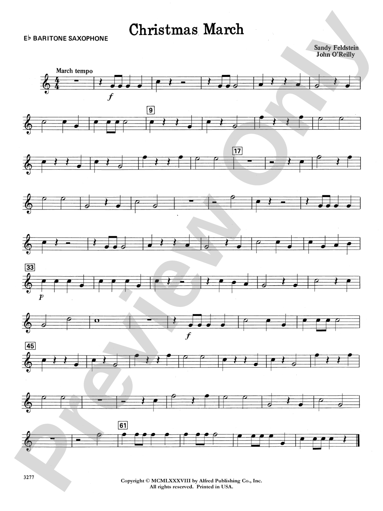 Christmas March: E-flat Baritone Saxophone
