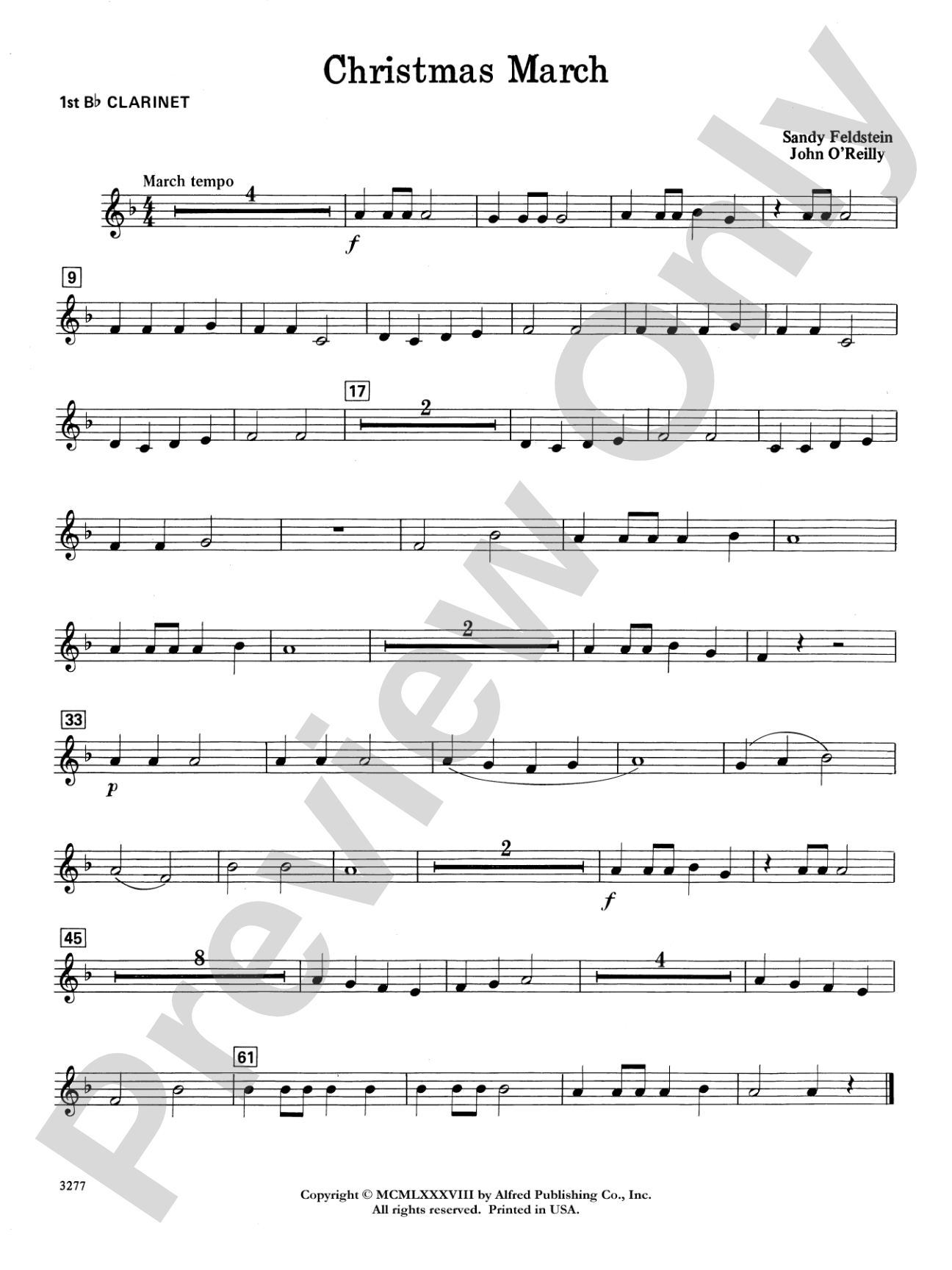 Christmas March: 1st B-flat Clarinet