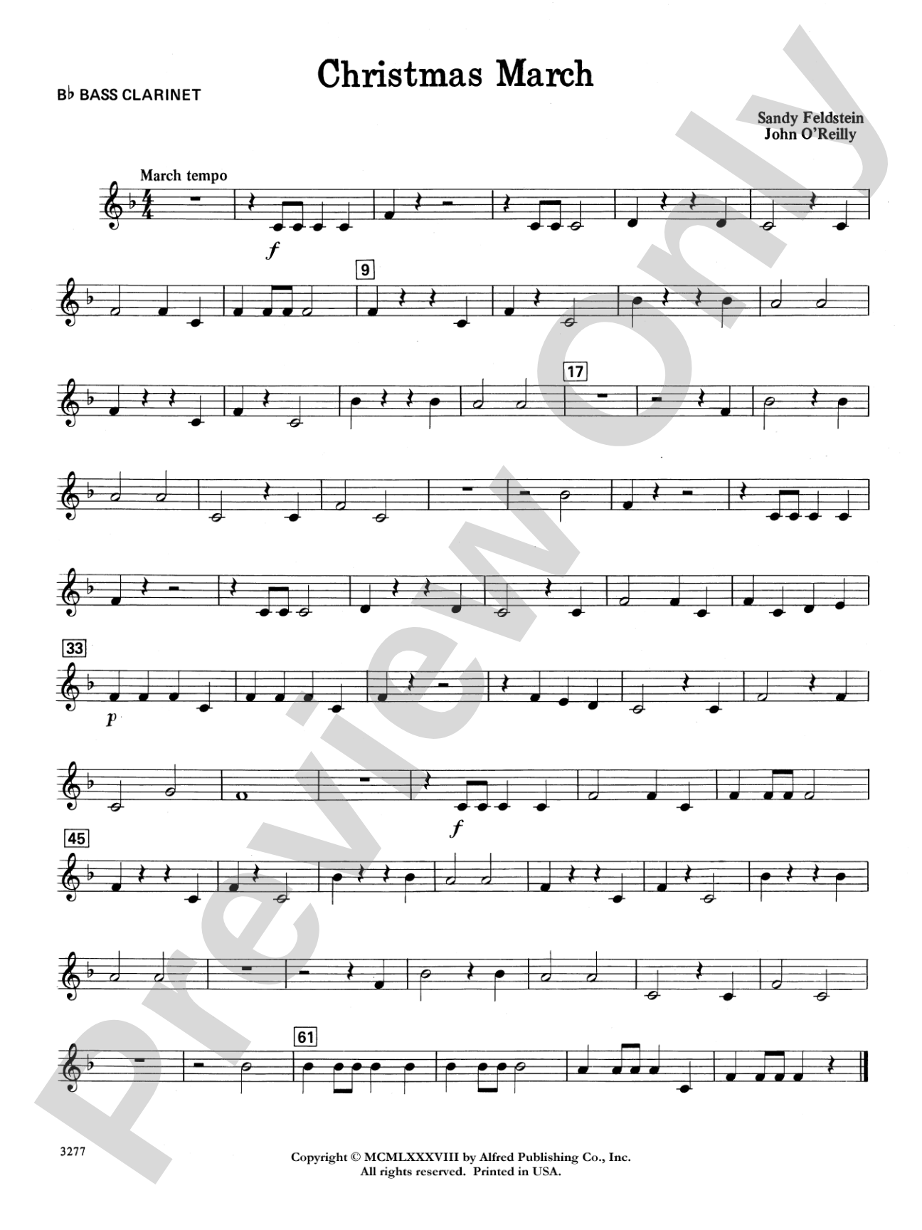 Christmas March: B-flat Bass Clarinet