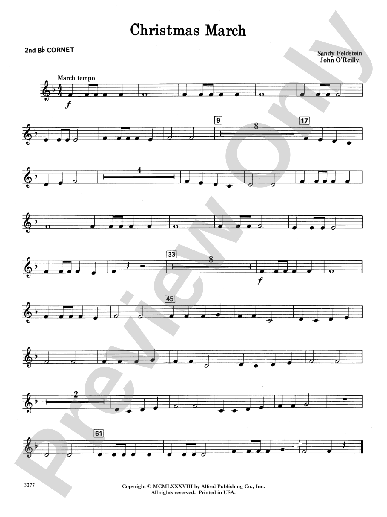 Christmas March: 2nd B-flat Cornet