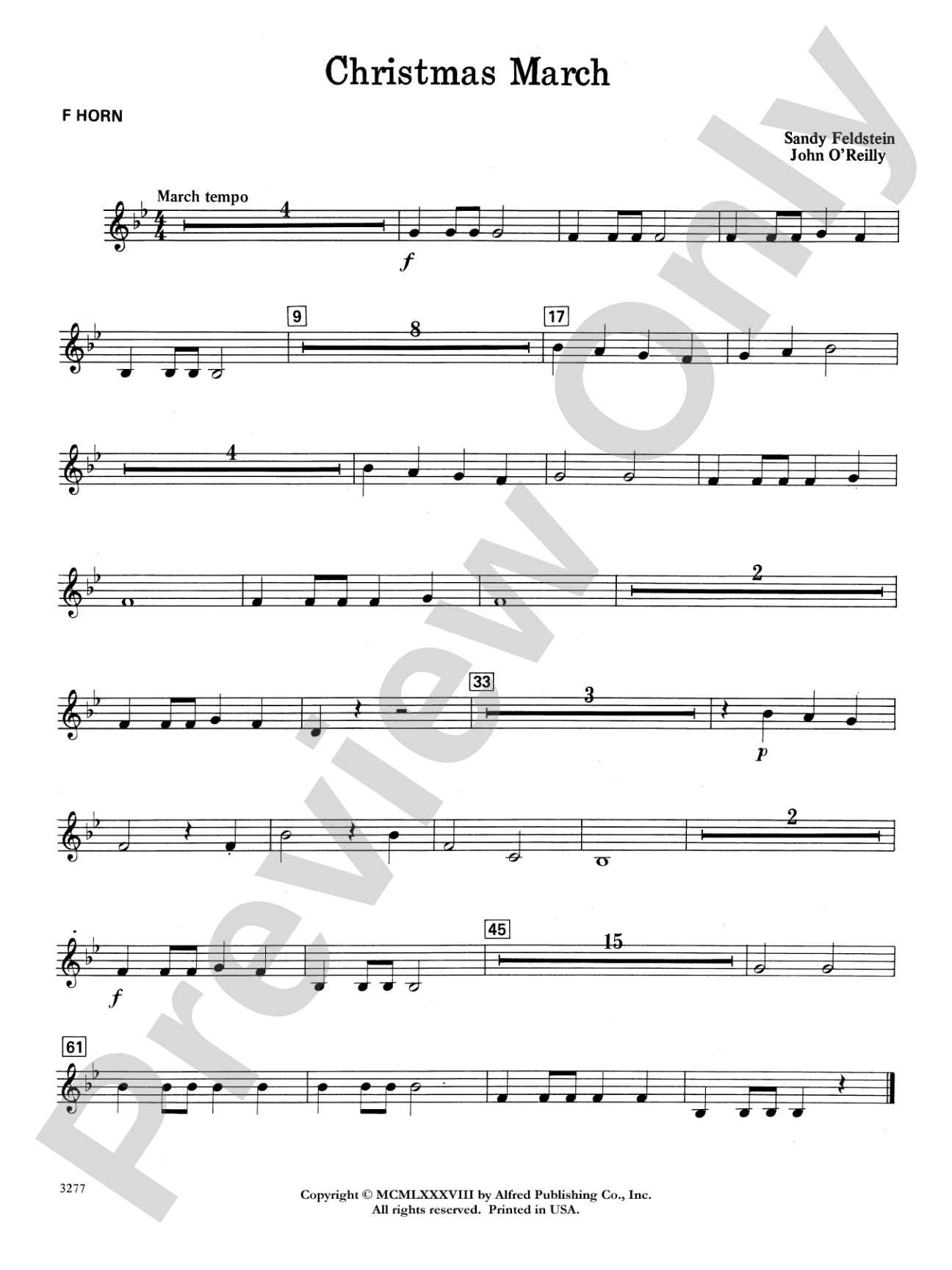 Christmas March: 1st F Horn