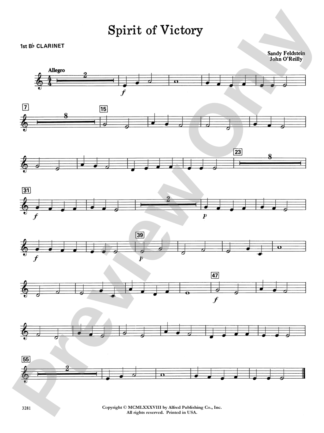 Spirit of Victory: 1st B-flat Clarinet