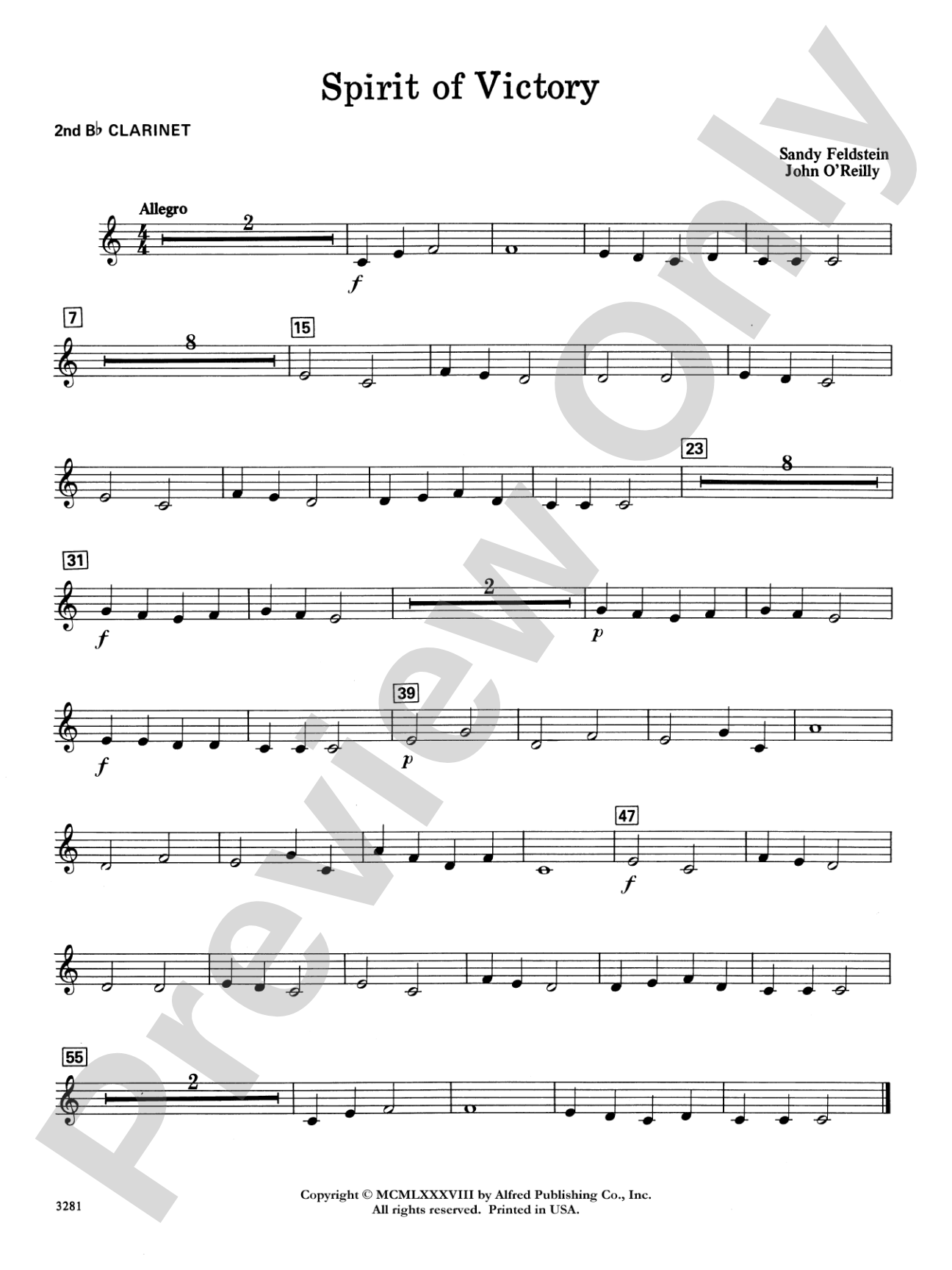 Spirit of Victory: 2nd B-flat Clarinet