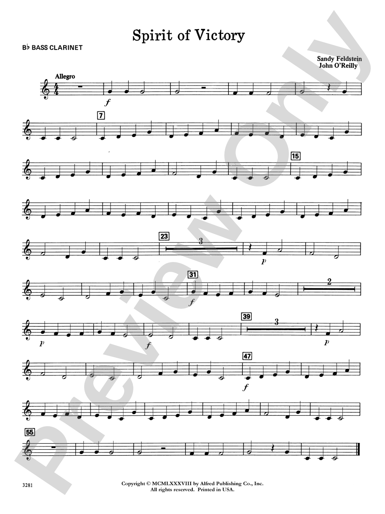 Spirit of Victory: B-flat Bass Clarinet