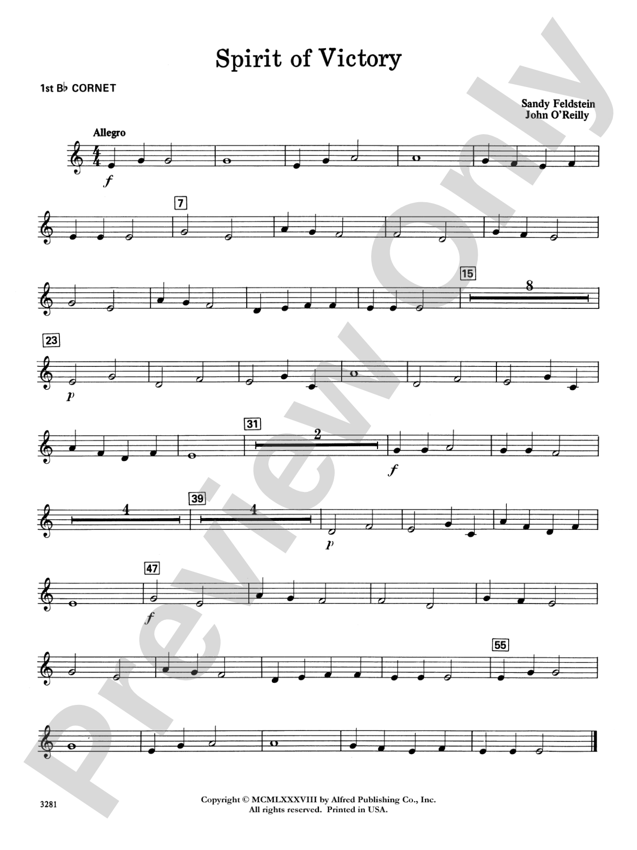 Spirit of Victory: 1st B-flat Cornet
