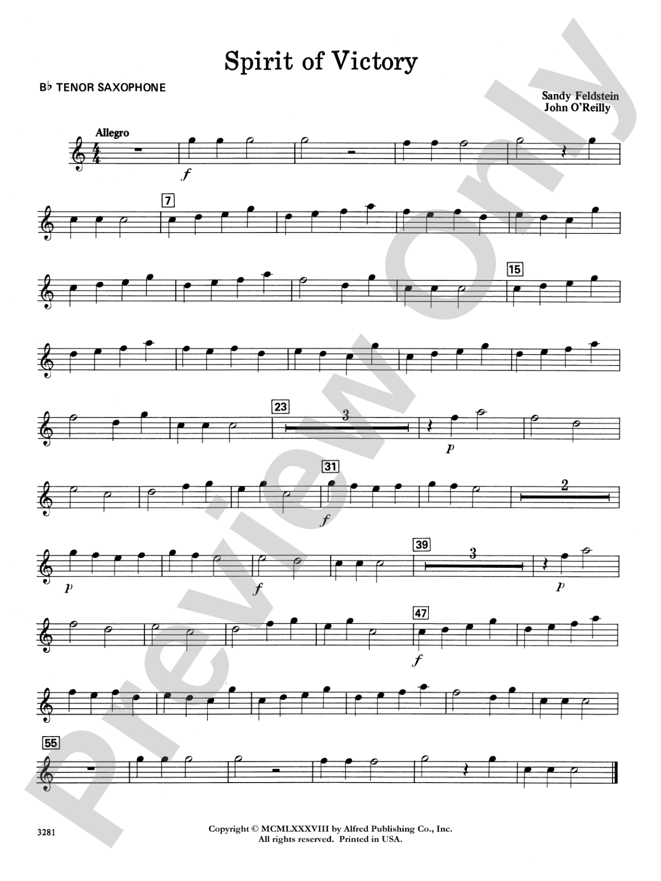 Spirit of Victory: B-flat Tenor Saxophone